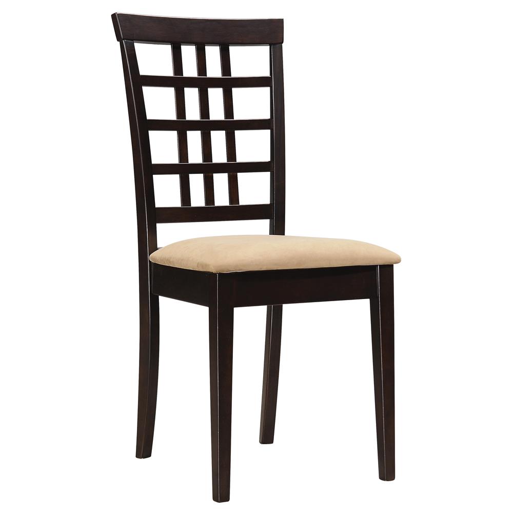 Kelso Cappuccino Lattice Back Dining Chairs, Set of 2 from Coaster - Luna Furniture