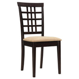 Kelso Cappuccino Lattice Back Dining Chairs, Set of 2 from Coaster - Luna Furniture