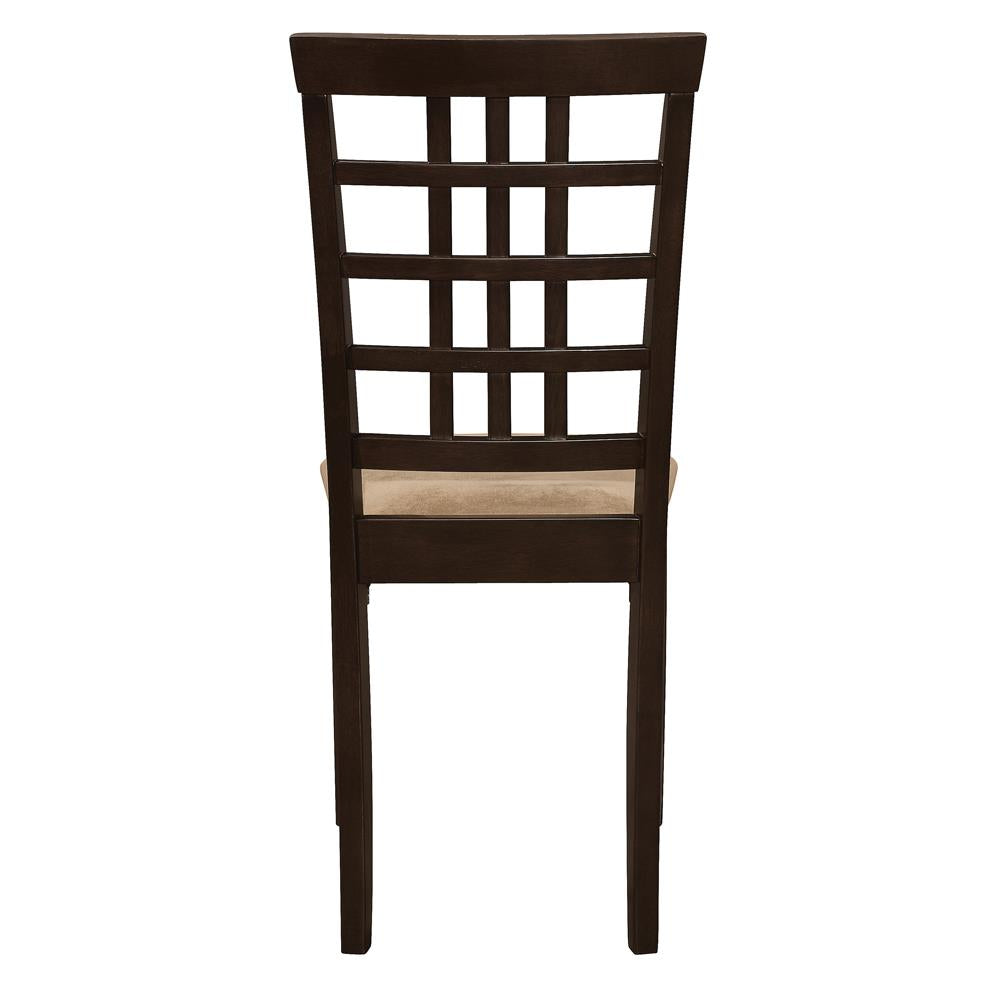 Kelso Cappuccino Lattice Back Dining Chairs, Set of 2 from Coaster - Luna Furniture