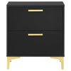Kendall 2-Drawer Nightstand Black and Gold - 224452 - Luna Furniture