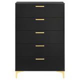 Kendall 5-Drawer Chest Black and Gold - 224455 - Luna Furniture