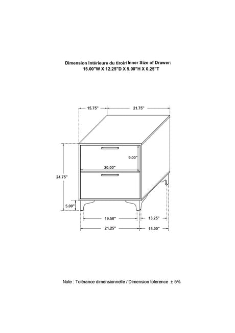 Kendall Black and Gold 5-Piece Tufted Panel California King Bedroom Set from Coaster - Luna Furniture