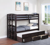 Kensington Twin Over Twin Bunk Bed with Trundle Cappuccino - 460071 - Luna Furniture