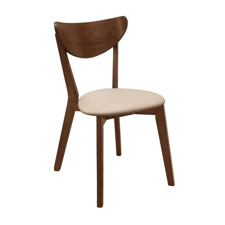 Kersey Beige and Chestnut Dining Side Chairs with Curved Backs, Set of 2 from Coaster - Luna Furniture