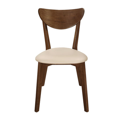 Kersey Beige and Chestnut Dining Side Chairs with Curved Backs, Set of 2 from Coaster - Luna Furniture