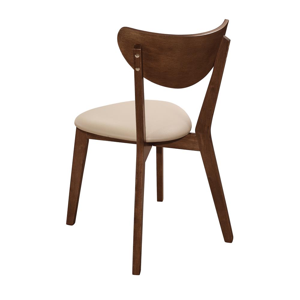 Kersey Beige and Chestnut Dining Side Chairs with Curved Backs, Set of 2 from Coaster - Luna Furniture
