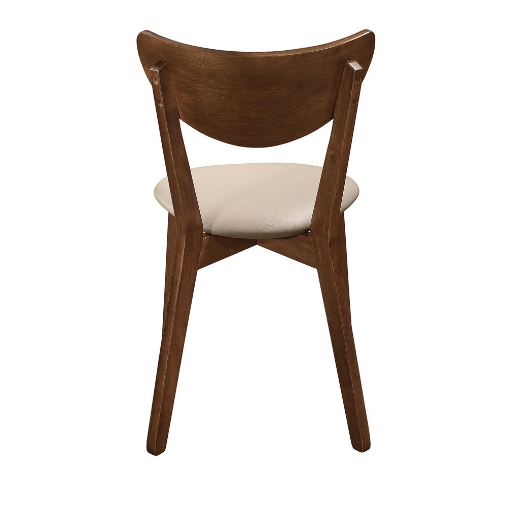 Kersey Beige and Chestnut Dining Side Chairs with Curved Backs, Set of 2 from Coaster - Luna Furniture
