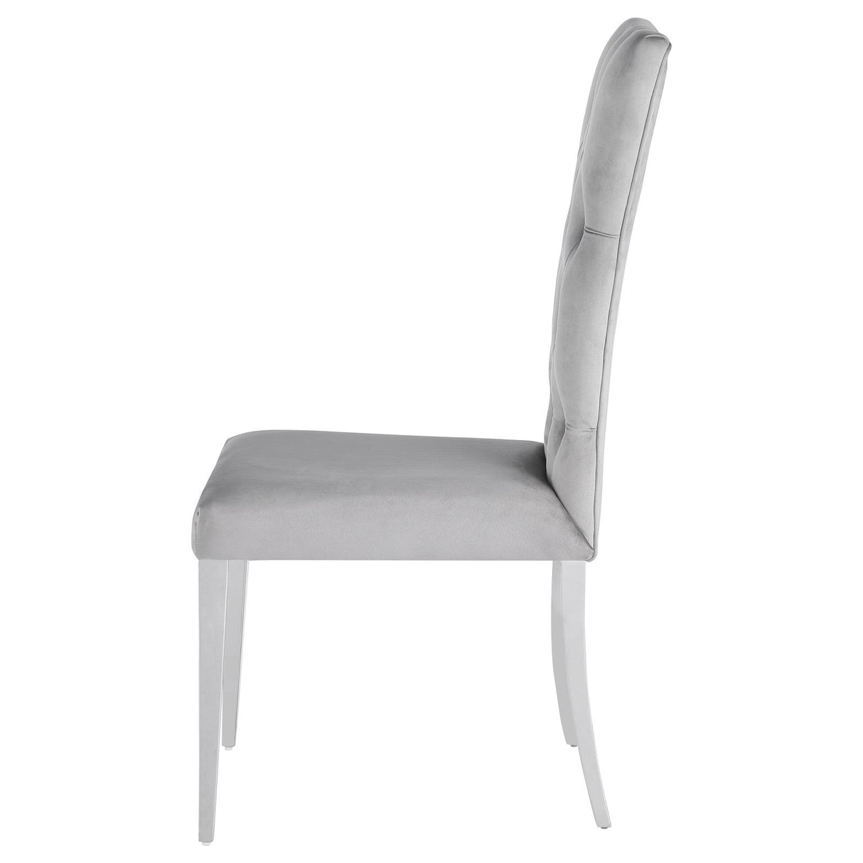 Kerwin Chrome and Gray Tufted Upholstered Side Chair, Set of 2 from Coaster - Luna Furniture