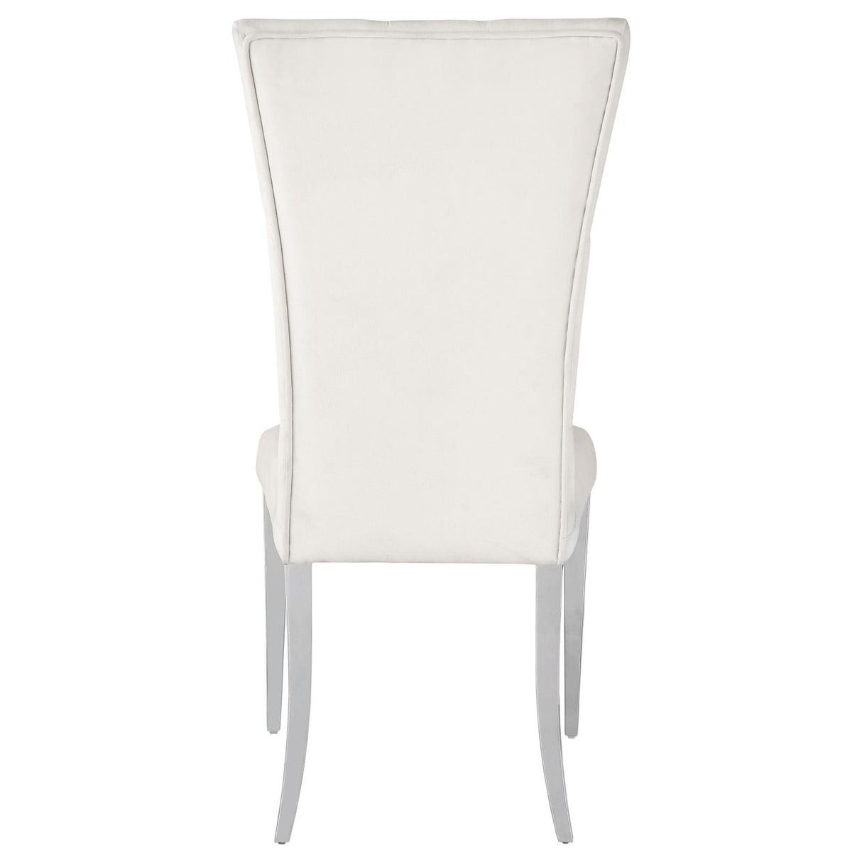 Kerwin Tufted Upholstered Side Chair (Set of 2) White and Chrome - 111102 - Luna Furniture