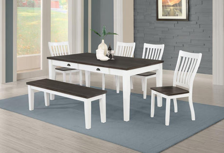Kingman 5-piece Rectangular Dining Set Espresso and White - 109541-S5 - Luna Furniture