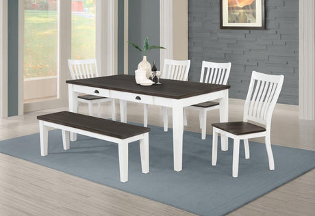 Kingman 6-piece Rectangular Dining Set Espresso and White - 109541-S6 - Luna Furniture