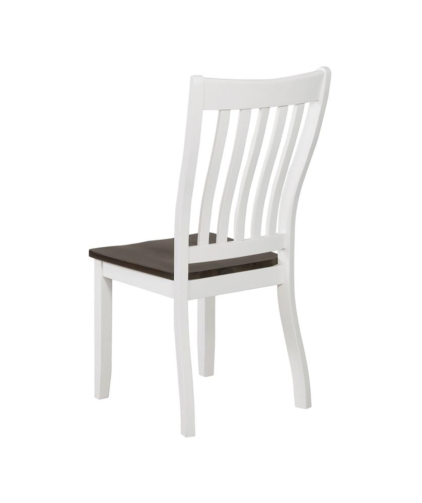 Kingman Slat Back Dining Chairs Espresso and White (Set of 2) - 109542 - Luna Furniture