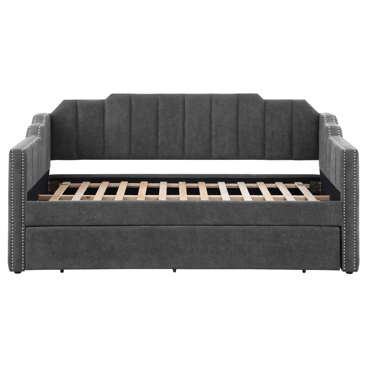 Kingston Upholstered Twin Daybed with Trundle Charcoal - 315962 - Luna Furniture