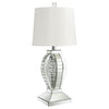 Klein Table Lamp with Drum Shade White and Mirror - 923287 - Luna Furniture