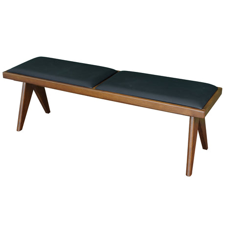 Kody Black Vegan Leather Bench - AFC01975 - Luna Furniture