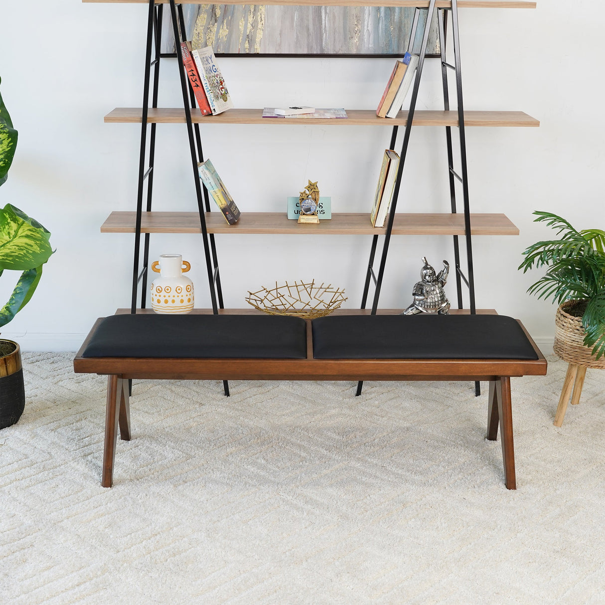 Kody Black Vegan Leather Bench from Midinmod - Luna Furniture
