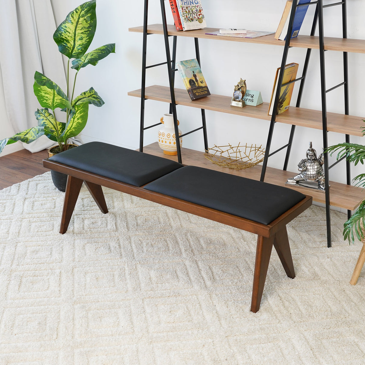 Kody Black Vegan Leather Bench from Midinmod - Luna Furniture
