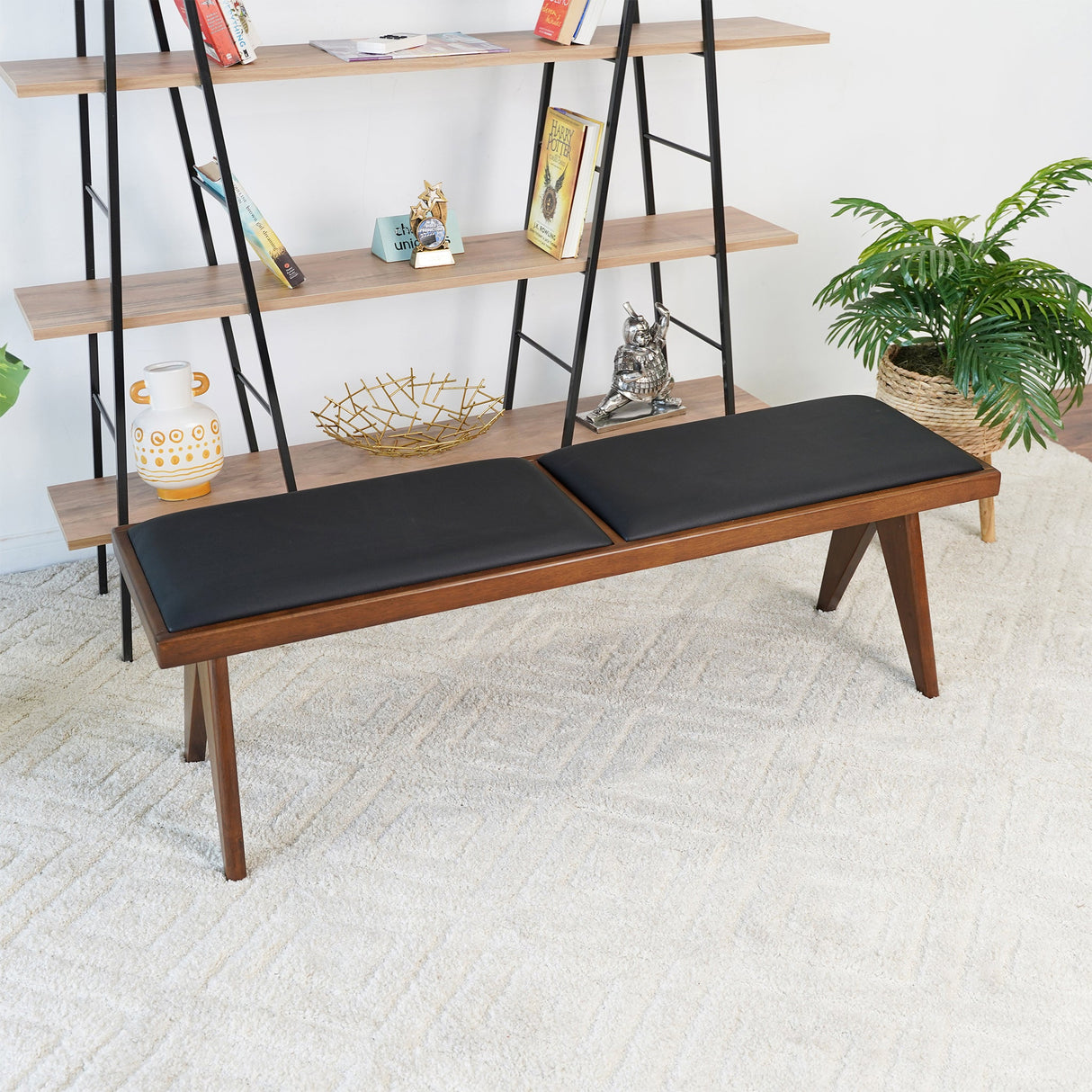 Kody Black Vegan Leather Bench from Midinmod - Luna Furniture