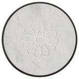 Kofi Round Marble Top Side Table White and Black - 930166 - Luna Furniture