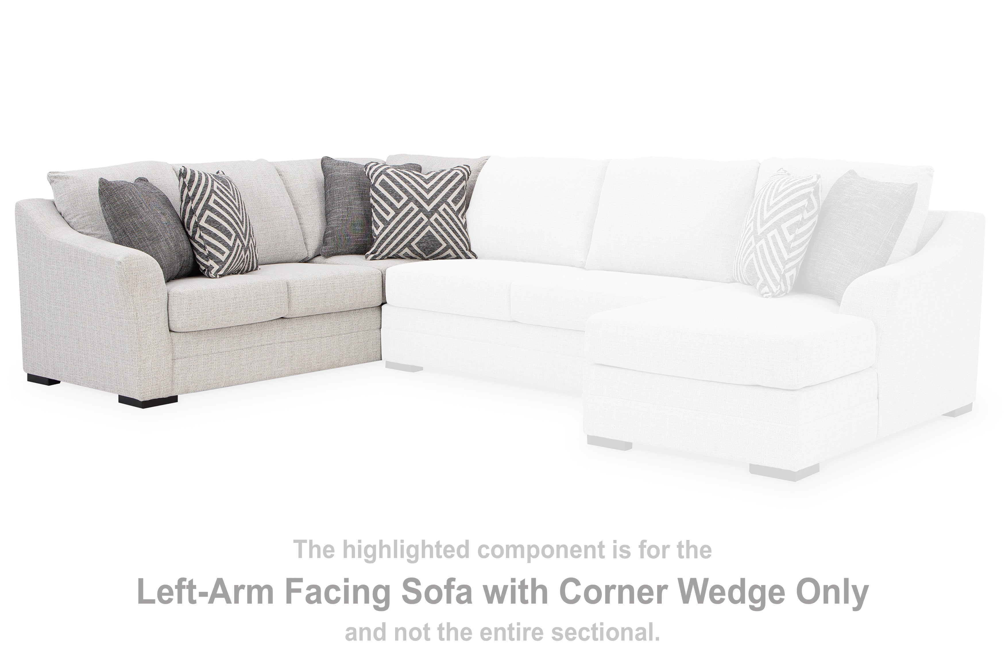 Koralynn Stone Left-Arm Facing Sofa with Corner Wedge from Ashley - Luna Furniture