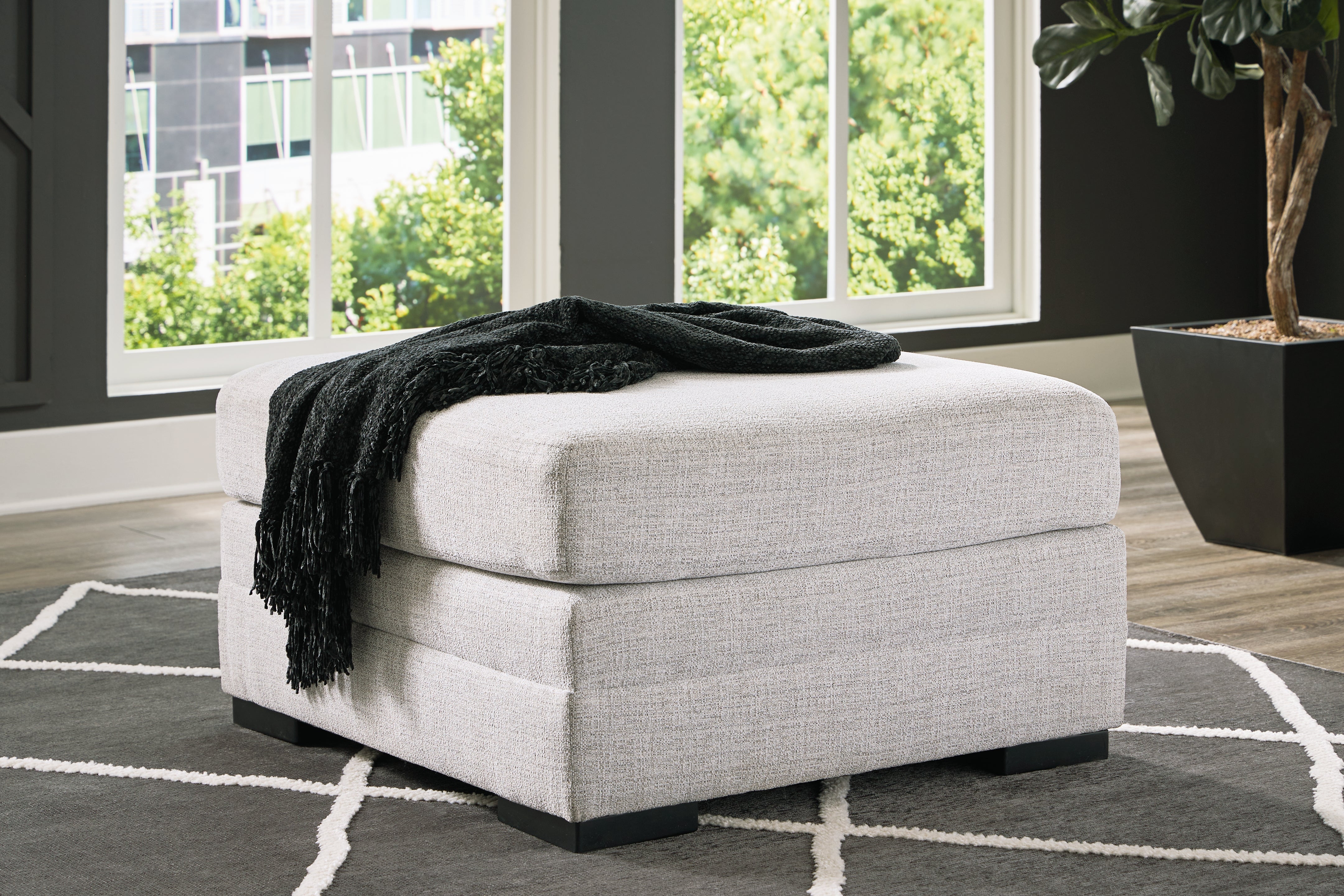 Koralynn Stone Oversized Accent Ottoman from Ashley - Luna Furniture