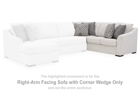 Koralynn Stone Right-Arm Facing Sofa with Corner Wedge from Ashley - Luna Furniture