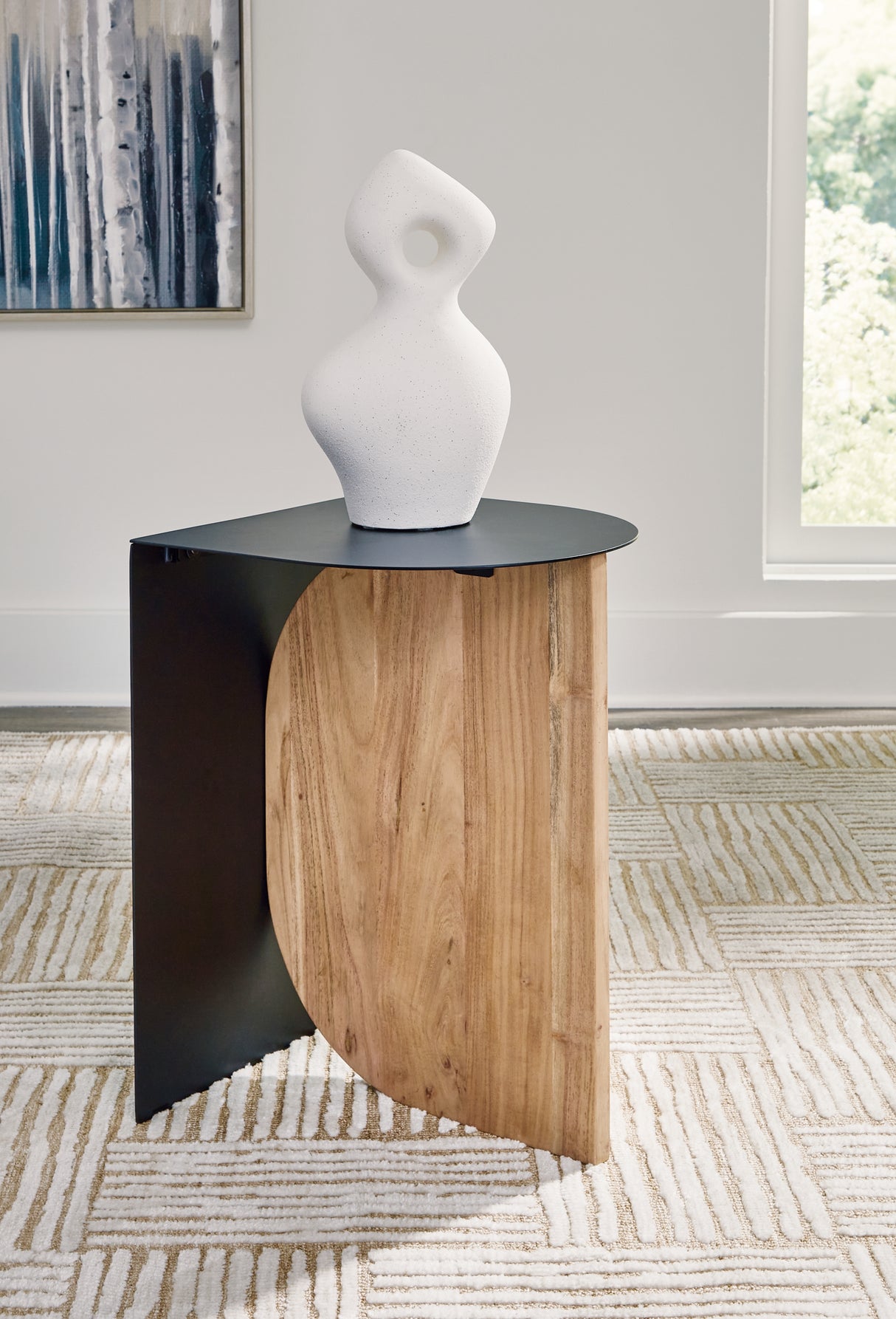 Ladgate Black/Natural Accent Table from Ashley - Luna Furniture