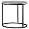 Lainey Faux Marble Round Top End Table Grey and Gunmetal - 736027 - Luna Furniture