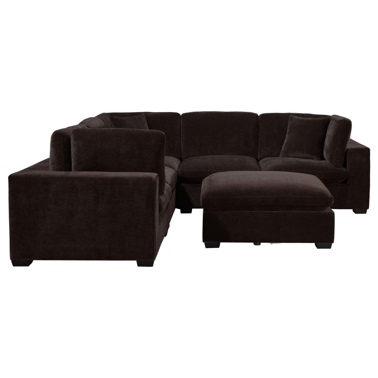 Lakeview Dark Chocolate Upholstered 5-Piece Modular Sectional Sofa from Coaster - Luna Furniture