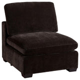 Lakeview Upholstered Armless Chair Dark Chocolate from Coaster - Luna Furniture