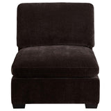 Lakeview Upholstered Armless Chair Dark Chocolate from Coaster - Luna Furniture