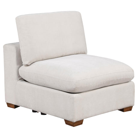 Lakeview Upholstered Armless Chair Ivory - 551461 - Luna Furniture