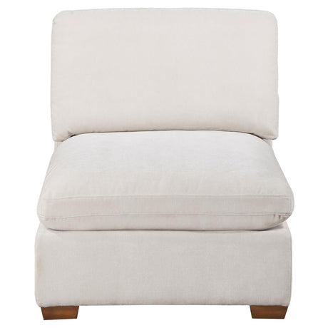 Lakeview Upholstered Armless Chair Ivory - 551461 - Luna Furniture