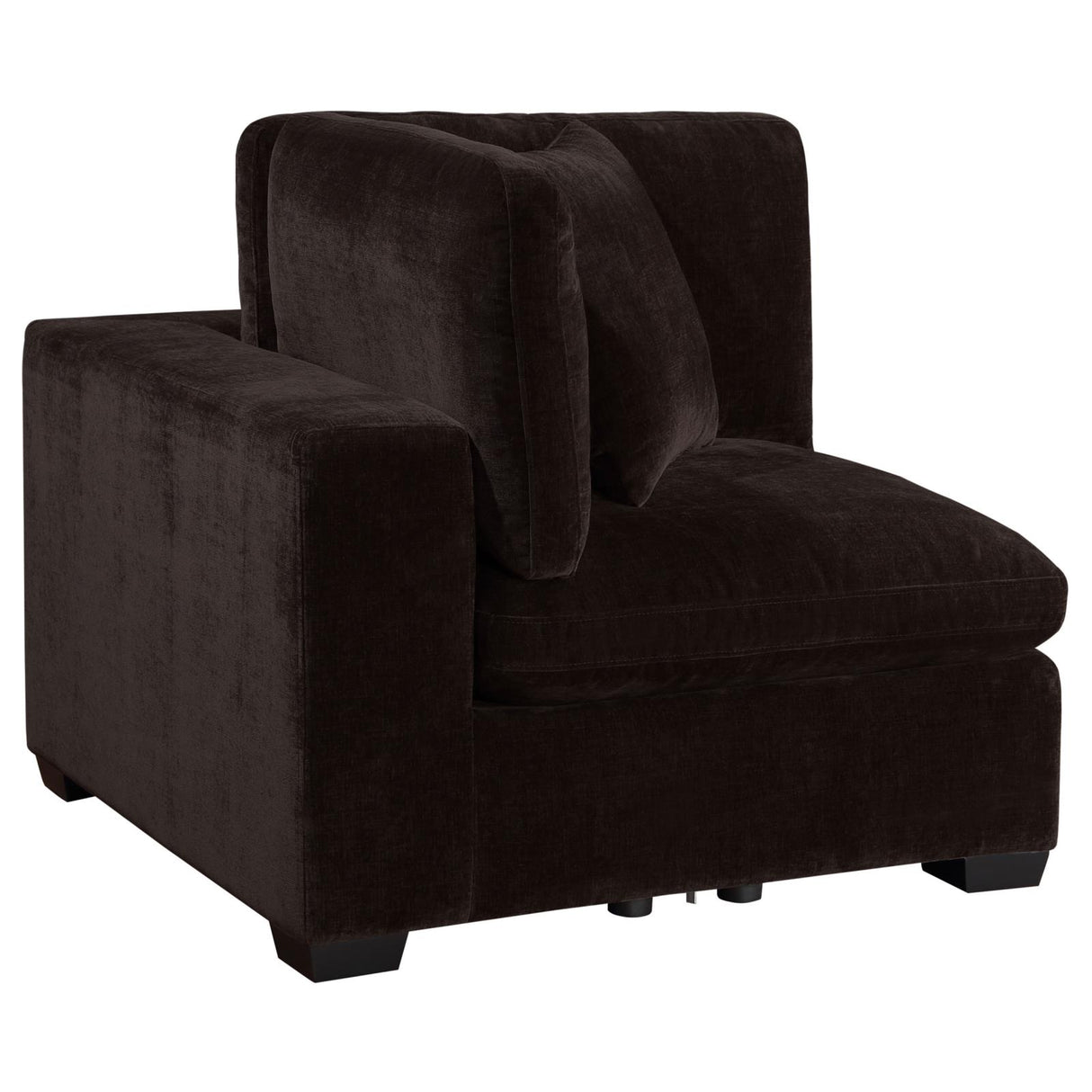 Lakeview Upholstered Corner Chair Dark Chocolate from Coaster - Luna Furniture