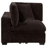Lakeview Upholstered Corner Chair Dark Chocolate from Coaster - Luna Furniture