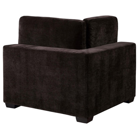Lakeview Upholstered Corner Chair Dark Chocolate from Coaster - Luna Furniture