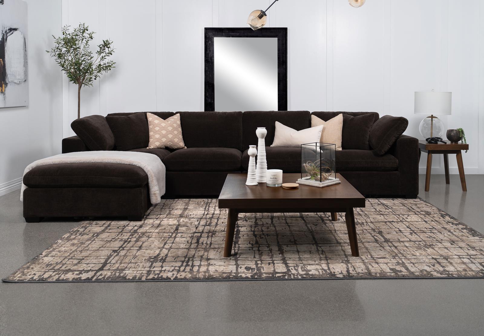 Lakeview Upholstered Corner Chair Dark Chocolate from Coaster - Luna Furniture