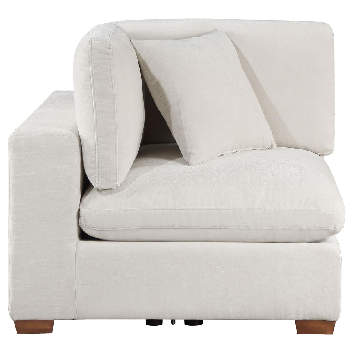 Lakeview Upholstered Corner Chair Ivory from Coaster - Luna Furniture