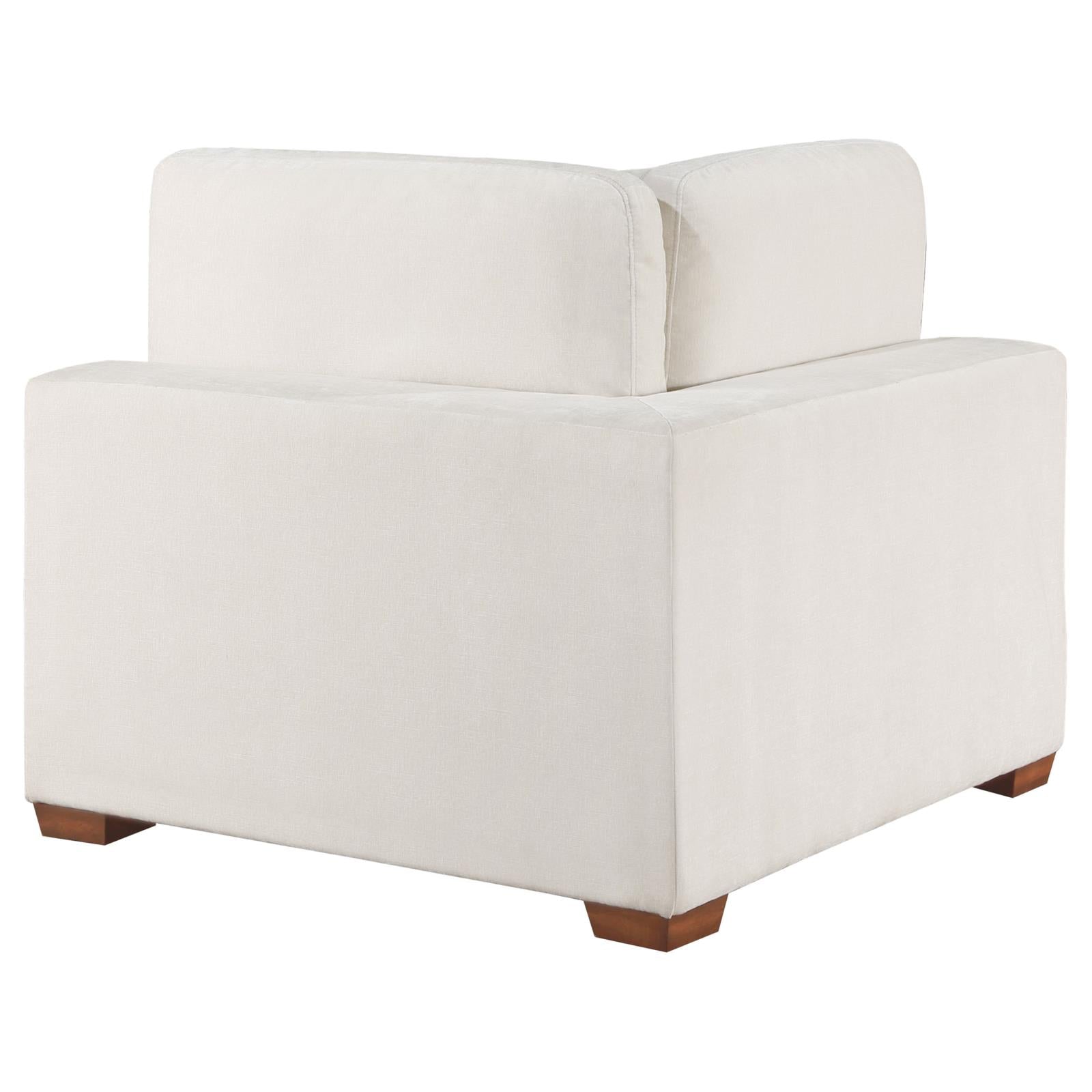 Lakeview Upholstered Corner Chair Ivory from Coaster - Luna Furniture