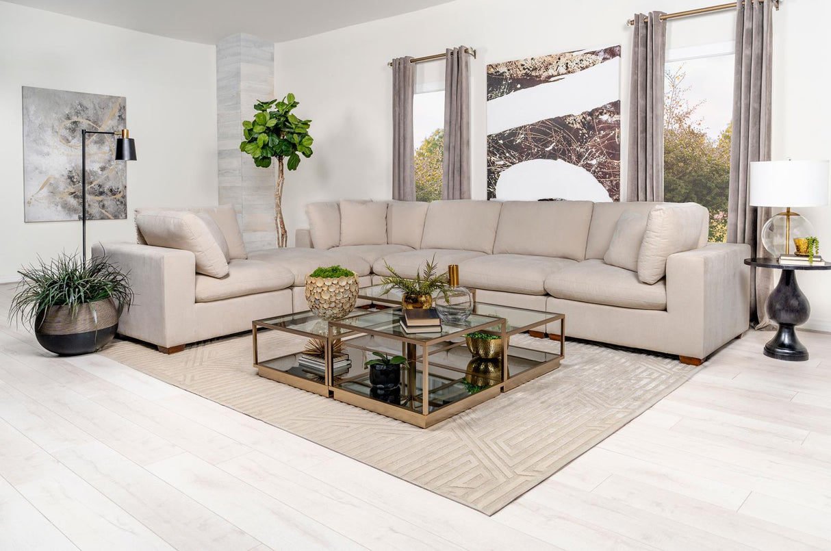 Lakeview Upholstered Corner Chair Ivory from Coaster - Luna Furniture