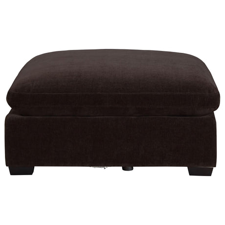 Lakeview Dark Chocolate Upholstered Ottoman from Coaster - Luna Furniture
