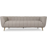LaMattina Gray Genuine Leather Channel Tufted Sofa from Ashcroft Furniture - Luna Furniture