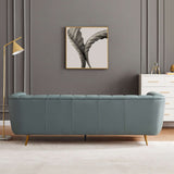 LaMattina Genuine Italian Leather Channel Tufted Sofa Grey - AFC00454 - Luna Furniture