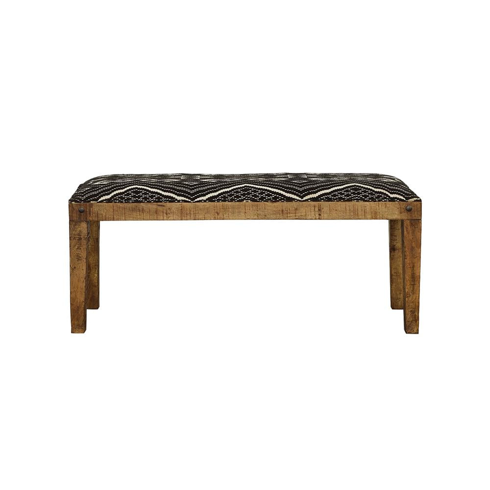 Lamont Natural and Navy Rectangular Upholstered Bench from Coaster - Luna Furniture