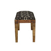 Lamont Rectangular Upholstered Bench Natural and Navy - 910177 - Luna Furniture