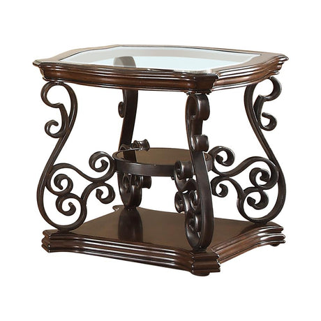 Laney End Table Deep Merlot and Clear - 702447 - Luna Furniture