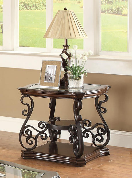 Laney Deep Merlot and Clear End Table from Coaster - Luna Furniture