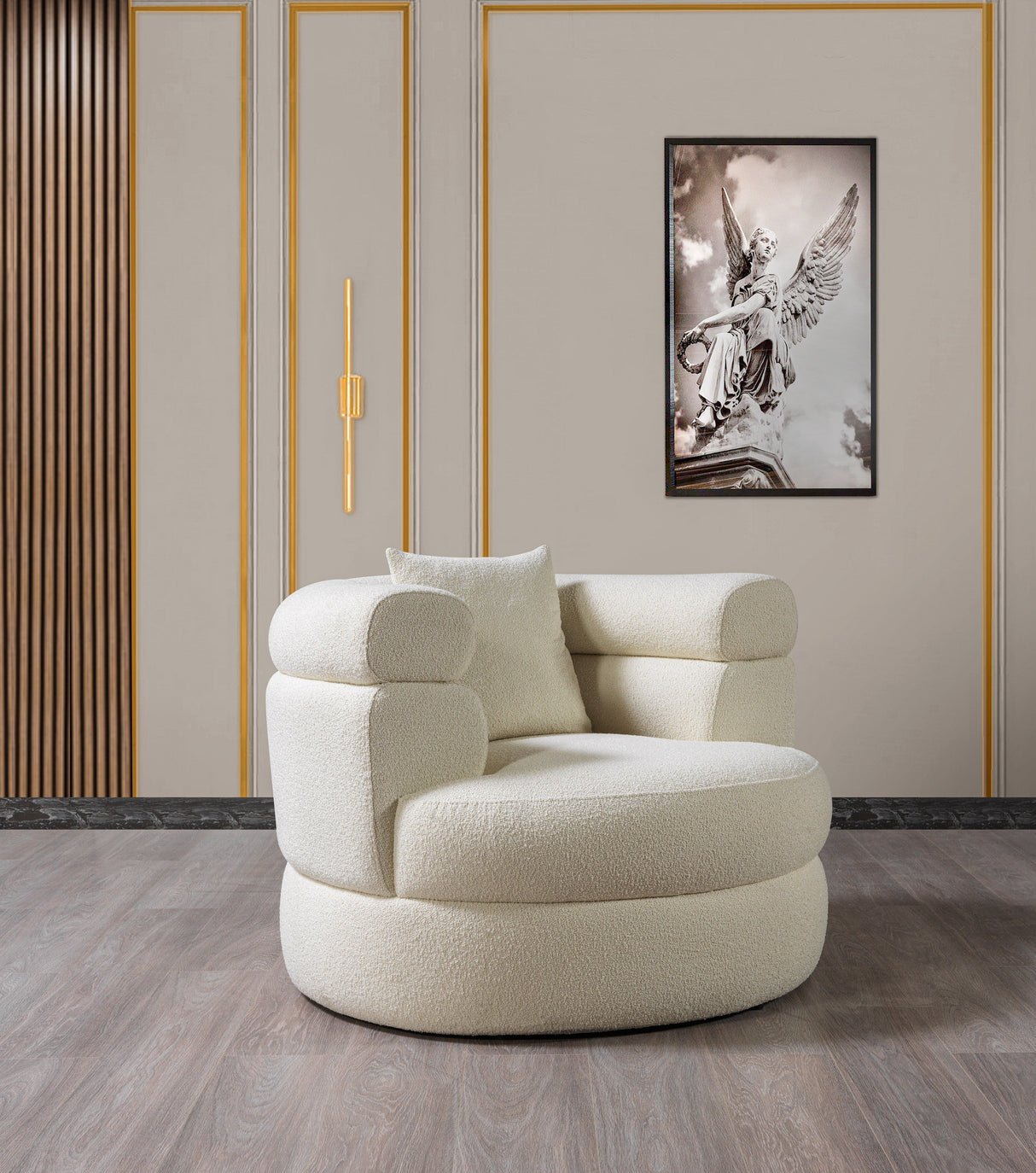 Larissa Ivory Boucle Accent Chair - LARISSAIVORY-CHAIR - Luna Furniture