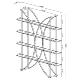 Larson Chrome and Clear 4-Tier Bookcase from Coaster - Luna Furniture