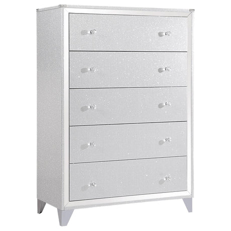 Larue 5-drawer Chest Silver - 224495 - Luna Furniture